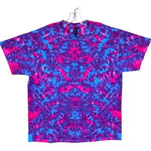 Tie Dye Shirt | Hot Pink Turquoise Blotter| Adult Sizes Sm Med Lg XL 2X 3X 4X 5X 6X | Tall & Plus | Hand Dyed T-shirt | Psychedelic Circus