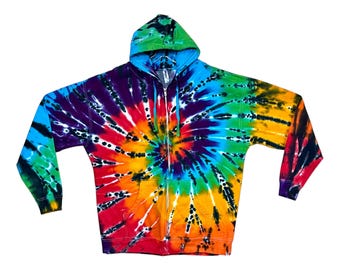 Tie-dye Zip-up Hoodie // Wind: Black & Gray // Loungewear - Etsy