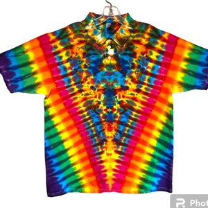 Tie Dye Golf Polo Psichedelico Arcobaleno Girandola V Blotter Scrunch Sport Camicia Adulto piccolo medio grande XL 2X 3X 4X 5X hippie arte fatta a mano