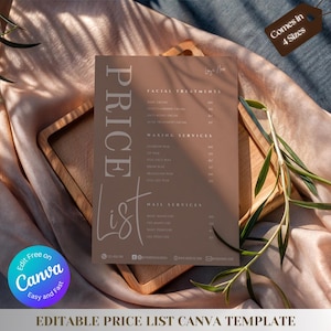 Minimalist Beauty Salon Price List Template: Editable Service Menu (Canva) image 1