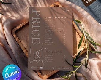 Minimalist Beauty Salon Price List Template: Editable Service Menu (Canva)