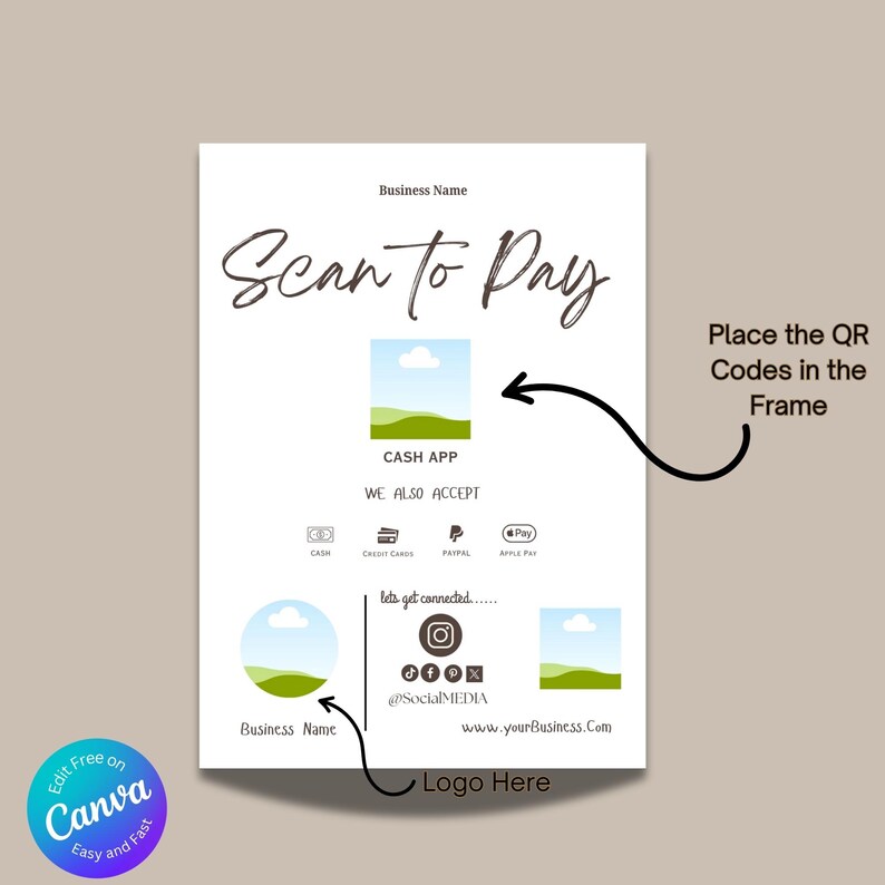 Minimalist Price List Template | Salon Services, QR Code Scan to Pay ...