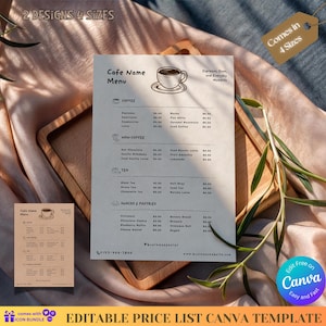 Modern Cafe Menu Template | Coffee Shop Price List | Food Menu | Price List Template | Restaurant Menu | Cafe Menu | Price List Coffee Shop