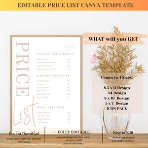 Minimalist Beauty Salon Price List Template: Editable Service Menu (Canva) image 7