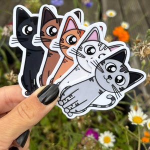 Katzen Aufkleber 100 Stück – 6 Verschiedene Motive, Ca. 3,8 Cm Durchmesser, Papier, Für Mottoparty, Deko, Geschenke