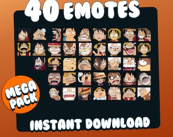 40 Anime Emote Mega Pack - Pirate Boy - Fun and Goofy emoji's for your Stream and Discord - Show off with These Cute 2d Drawings