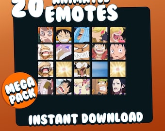 20 Animated Emote Mega Pack - Pirate Boy - Fun and Goofy emoji's for your Stream and Discord - Show off with These Cute Anime 2d Drawings