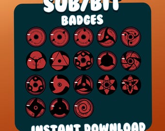 18 Ninja Anime Sub/bit icons pack for Your Twitch, Kick or YouTube Stream. Let Your Subcribers Stand out with these cool new badges!