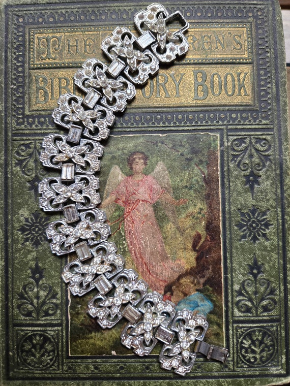 Vintage Art Deco Sparkling Paste Link Bracelet, Ar