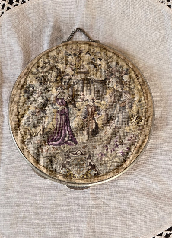 Vintage French Compact Topped with a Romantic Tape