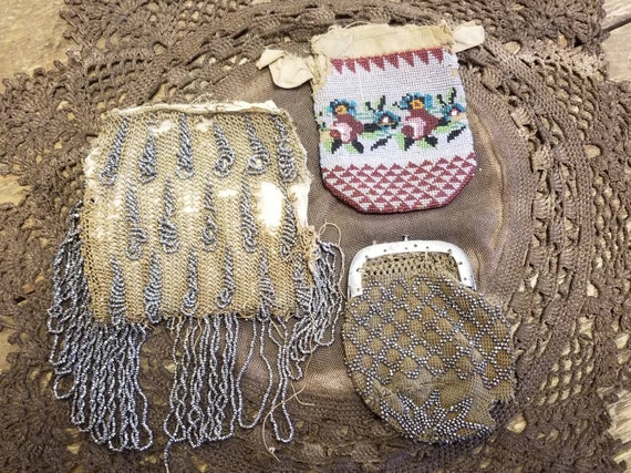 Vintage Lot, Mid 1800s Antique Beaded Coin Purses - image 1