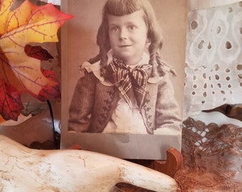 Cabinet Card of Young Girl in Banana Curls