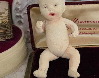 Antique Articulated Small Chalk Doll