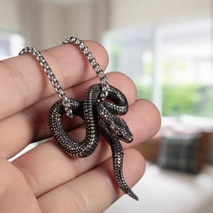 Snake Necklace, Adjustable Snake Necklace, Silver Snake necklace, Womens Snake Necklace, Gift For Her, Snake adjustable Necklace for Her