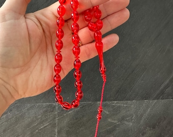 Handmade Amber Resin Tasbih: 33-Bead Ottoman Prayer Beads