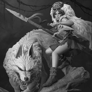 Princess Mononoke - STL File - 3D Model Figure - Anime