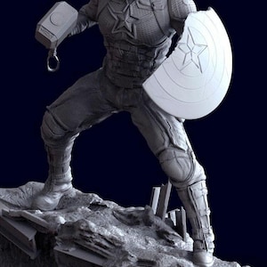 Captain America 3D STL file - Captain America Endgame High Quality - 3D Printer