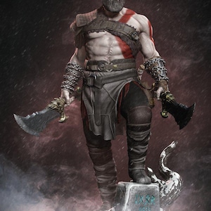 Kratos 3D STL File | God of War  | High Detail Digital Model | Instant Download | Ready for 3D Printing | Perfect Collectible Statue
