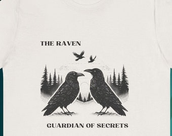 Unique Gift for Her Raven T-Shirt  Unisex Short Sleeve Gift for Him T-Shirt Bird Lover Cottagecore Fairycore Nature Tee Crow T shirt Goblin