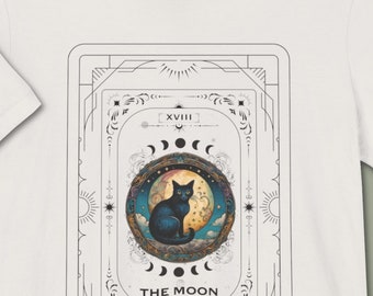 Camiseta de gato Tarô Astrologia Presente Unissex Jersey Camiseta de manga curta Amante de gatos Presente Boho Cottagecore Tarô Camiseta Presente para ela Presente para ele