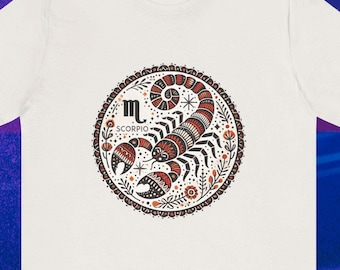 Scorpio T-Shirt Zodiac Gift for Her Retro Astrology Gift Unisex Jersey Short Sleeve Tee Horoscope Gemini Libra Pisces Leo Virgo Aries Gemini