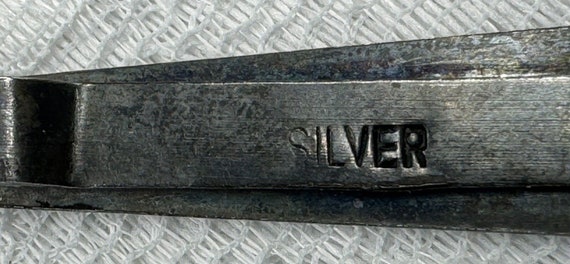 Vintage Sterling Silver Etched Damascene Tie Clip - image 5