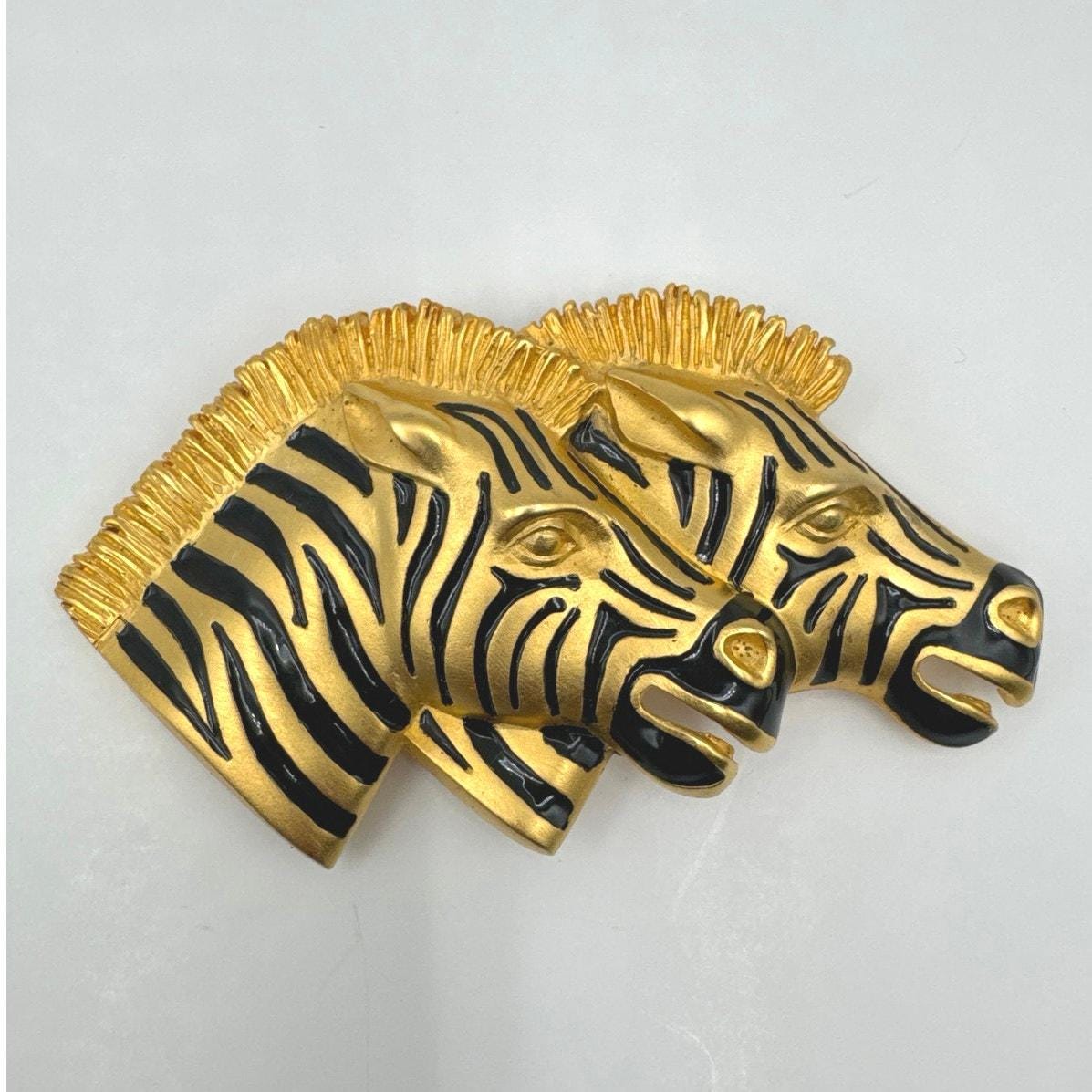 Vintage Zebra Brooch - Etsy