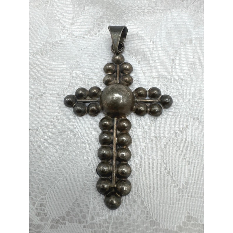 Vintage Sterling Silver Mexico Modernist Large Cross Pendant 12 Grams ...