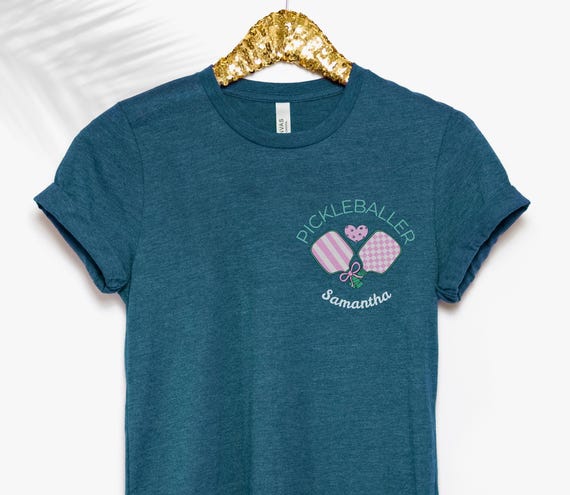 Custom Pickleball Tshirt, Personalized Pickleball Shirt, Pickleball Gifts, Pickleball Shirts, Retro Boho Coquette Bow Tee, Mothers Day Gift