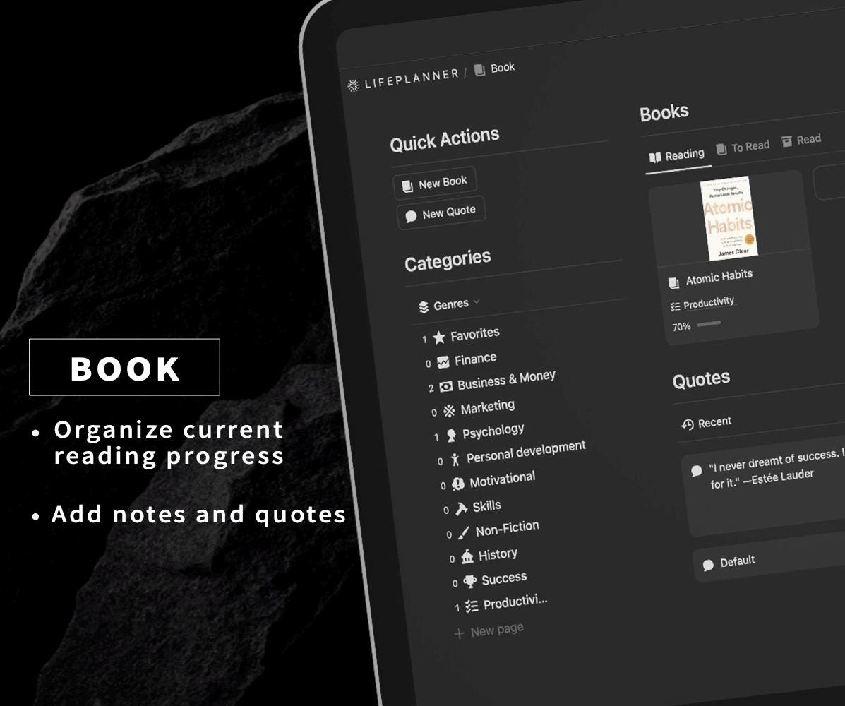 Notion Life Planner Notion Templates Notion Dark Mode Notion All in One ...