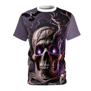 Gothic Skull Tee - Unisex Cut & Sew Tee, Dark Aesthetic T-Shirt, Halloween Apparel, Alternative Fashion, Edgy Graphic Tee
