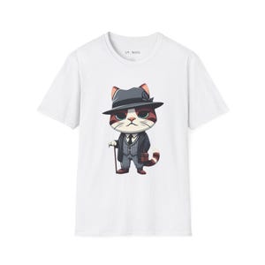 Chic Cartoon Cat T-Shirt, Cat Lover Gift, Fun Unique Tee, Stylish Pet-Themed Shirt, Casual Wear, Birthday & Holiday Gift