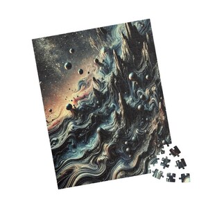 Cosmic Waves Puzzle, Stress Relief Game, Brain Teaser, Home Decor, Unique Gift for Space Lovers, 110-1014 Pieces