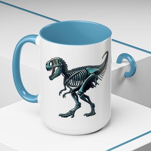 Dinosaur Skeleton Coffee Mug | Perfect for Paleontology Lovers, Unique Gift for Kids, Science Enthusiast Mug, Fun Birthday Present, Jurassic