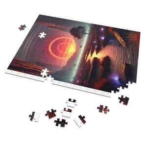 Cosmic Landscape Jigsaw Puzzle with Decorative Tin, Galactic Decor, Family Game Night, Unique Gift, Home Activity