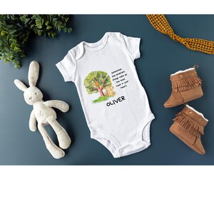 Named Winnie the Pooh Onesie® - Personalized Winnie the Pooh Newborn Bodysuit, Pooh Bear Announcement Onesie®