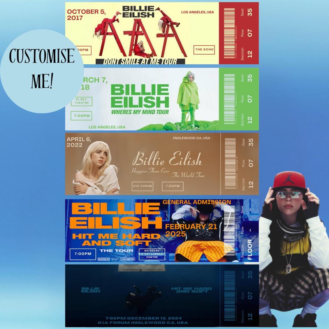 Billie Eilish Hmhas Tickets - Etsy