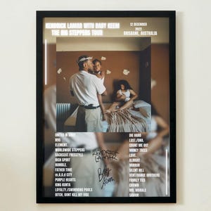 Custom Kendrick Lamar Setlist Poster Big Steppers Tour
