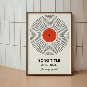 Custom Song Lyric Print, Printable Song Poster, Personalized Music Art, Favorite Song Wall Art, Wedding Gift, Anniversary Gift, Music Decor