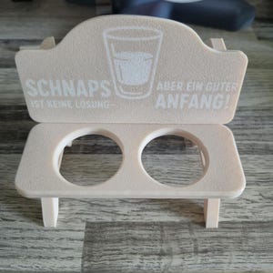 Shot glass holder-------------Digital file – 3D printing template for shot glass holder "Schnaps is no solution"