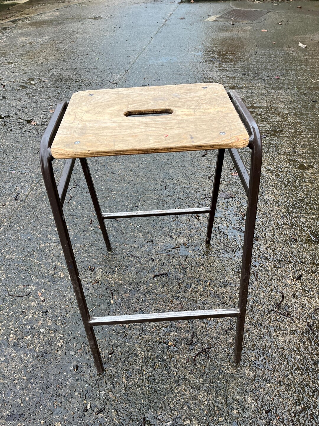 Vintage Ex School Reclaimed Stacking Lab Flat Top Stool - Etsy