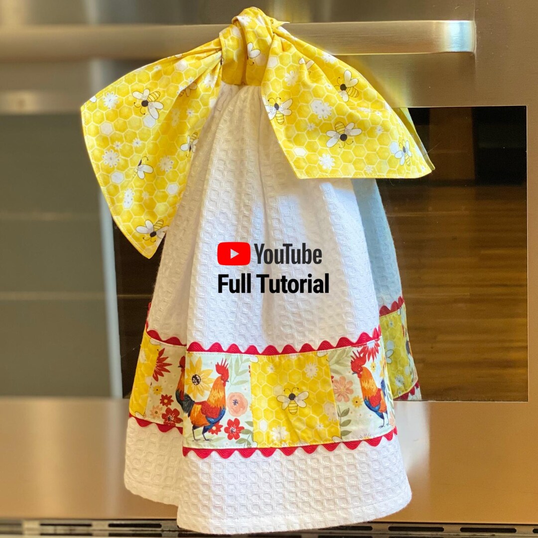 PDF- Pretty Hanging Tea Towel With Ties Sewing Pattern : Digital ...