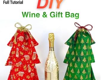 PDF - Weihnachtsbaum Kordel WEIN und Geschenktüte PDF Schnittmuster | Digitaler Download