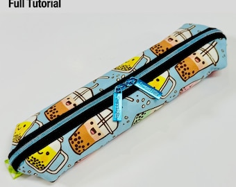 PDF-Skinny Lined Zipper Pouch / Pencil Case Sewing Pattern : Digital Download