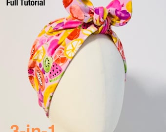 PDF-Twist Bow Turban Cap Schnittmuster: Digitaler Download