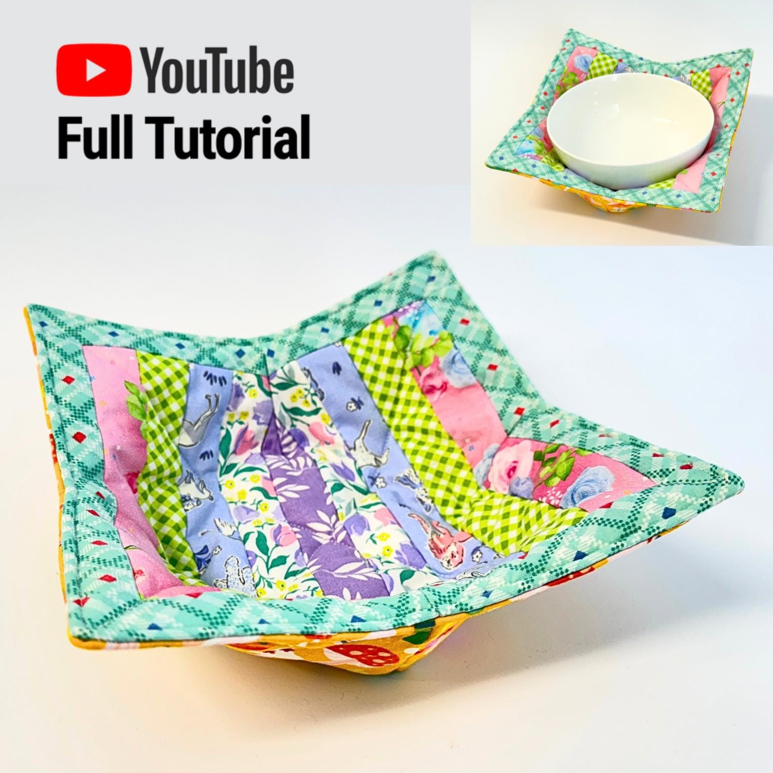 PDF - Scrappy Strip-framed Bowl Cozy PDF Sewing Pattern | Digital ...