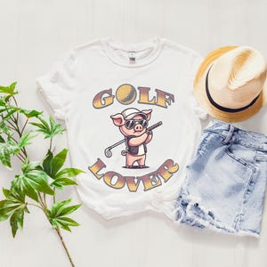 Golf Lover Pig T-Shirt - Fun Golf Apparel, Gift for Golf Enthusiasts, Unisex Tee for Sports Lovers, Perfect for Birthdays and Holidays