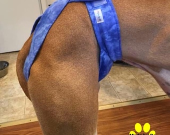 Custom Fit Male Dog Diaper, Washable Cotton Flannel Britches, Adjustable