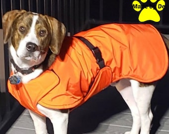 Winter Dog Coat, Ultra Custom Dog Coat with tummy panel, waterproof dog coat, cargo buckle closure, warm dog coat, custom dog jacket