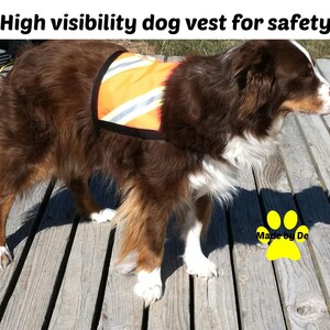 Reflective dog safety vest, custom made